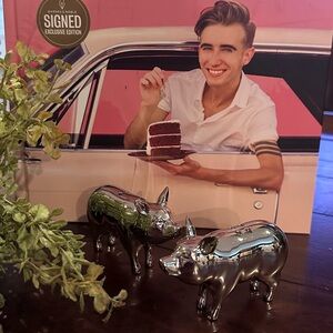 Silver Pig Salt and Pepper Shakers